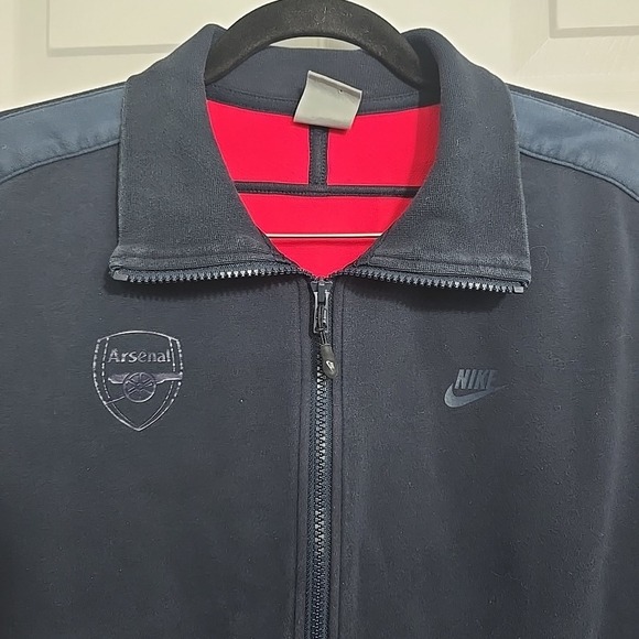 Nike Arsenal FC Soccer Sport Full Zip Sweater Men's Size L Navy Blue Fading - Picture 2 of 9